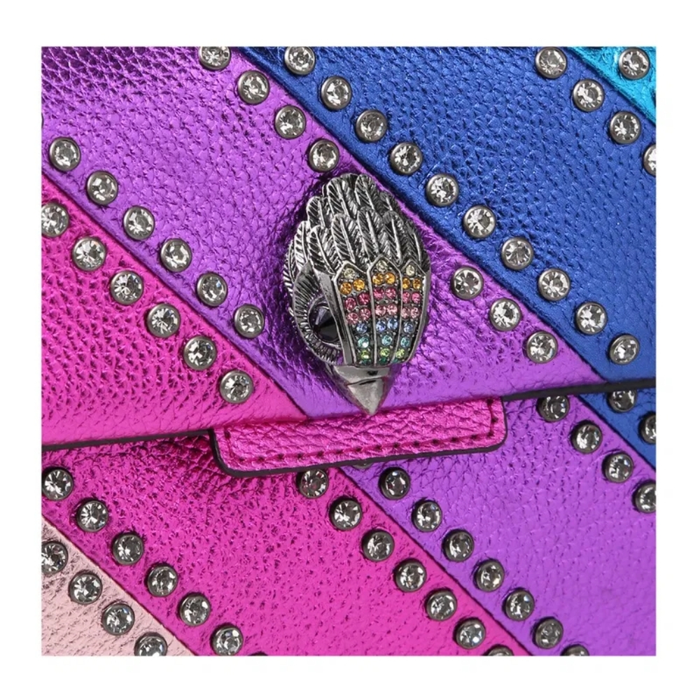 Kurt Geiger Metallic Rainbow Diagonal-Panel Shoulder Bag - Picture 5 of 8